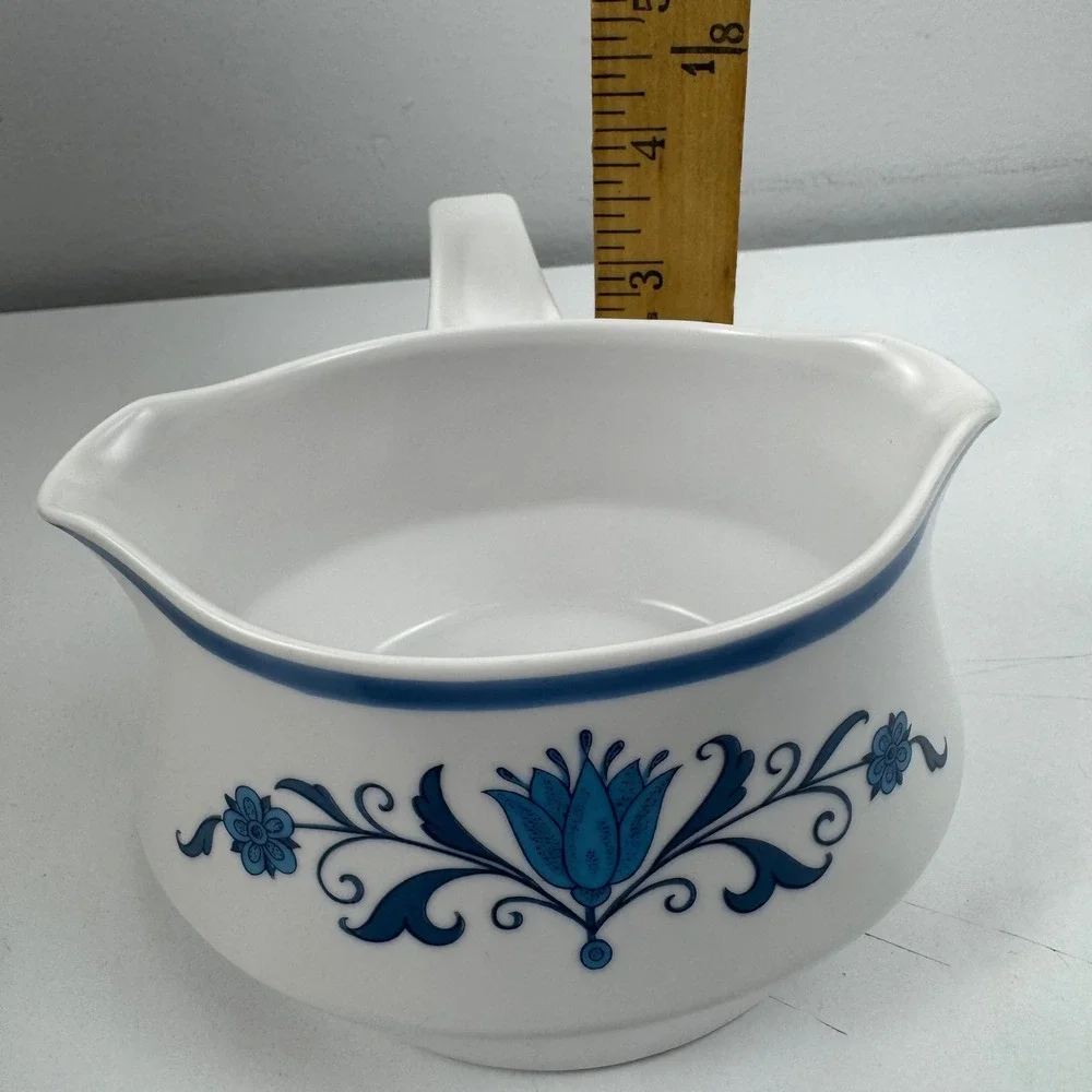 Noritake Progression China Blue Haven 9004 Gravy Boat with‎ Handle Japan Vintage